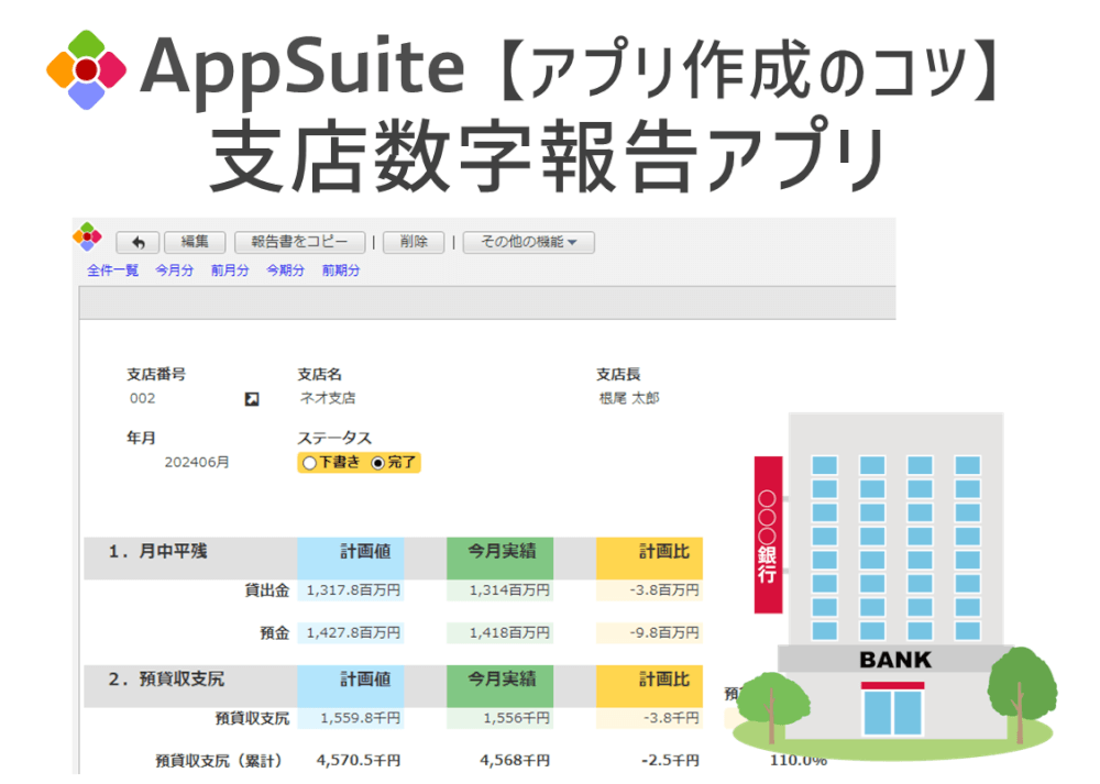 【アプリ作成のコツ】支店数字報告アプリ